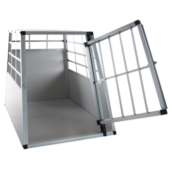 Premium Autositzbox Ellipse - Mittel - 69 x 54 x 50 cm - Hellgrau - Aluminium Reisebox
